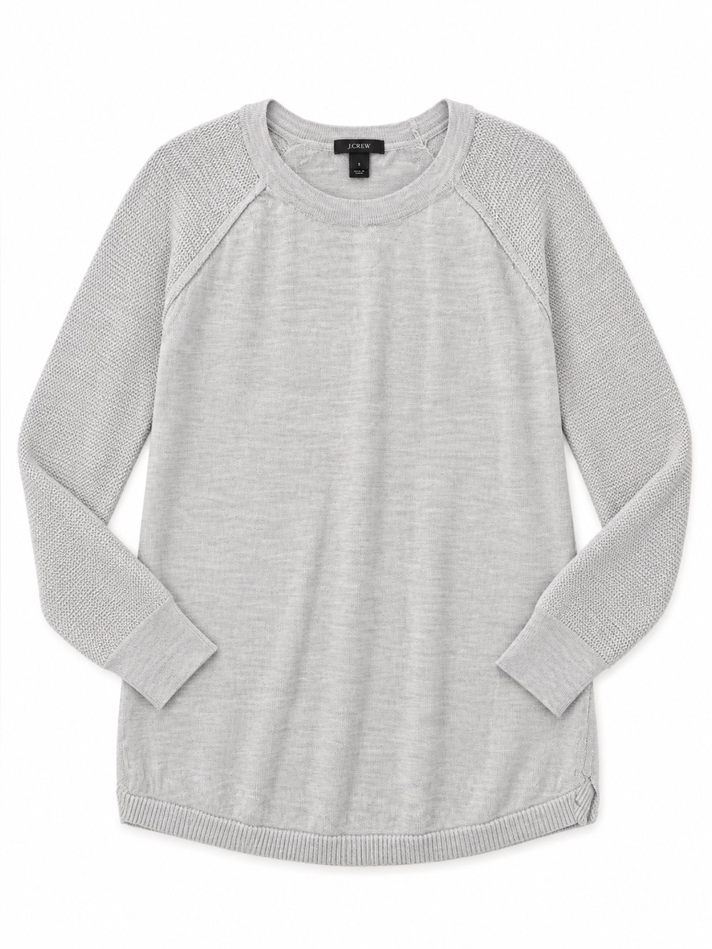 J.Crew Gray Lightweight Knit 3/4 Sleeve Sweater Top Size Small